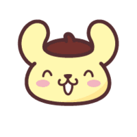 Pompompurin emoticon. Cheering.