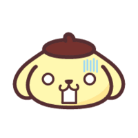 Pompompurin emoticon. Shocked.